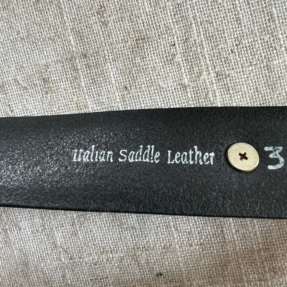 Enmon Italian saddle, leather belt, size 38 very good condition, black silver - Picture 5 of 8